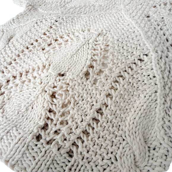 Vince Hand-Knit Linen Sweater Top – Natural Beige XXS - Picture 2 of 5